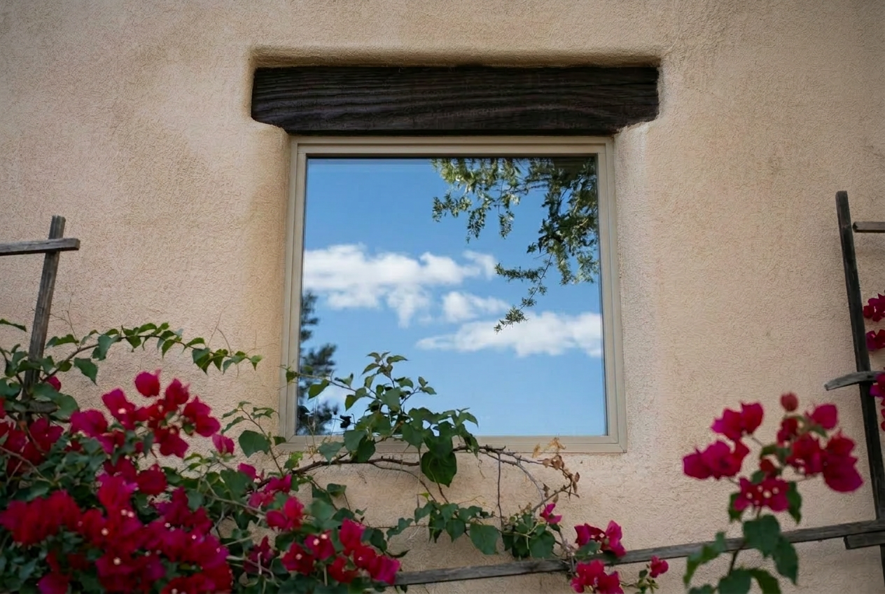 Exterior window before and after cleaning
