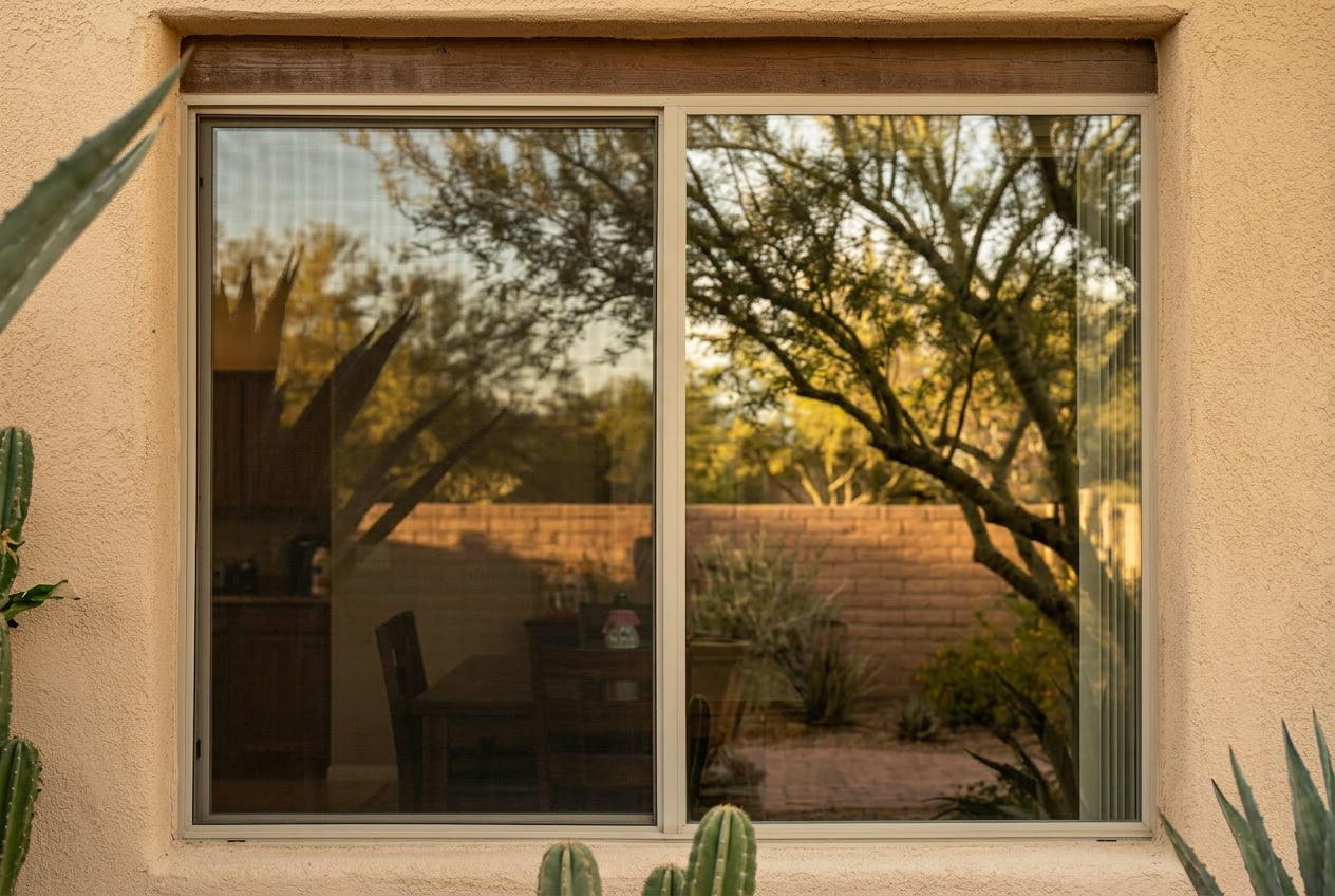 Freshly washed window screens